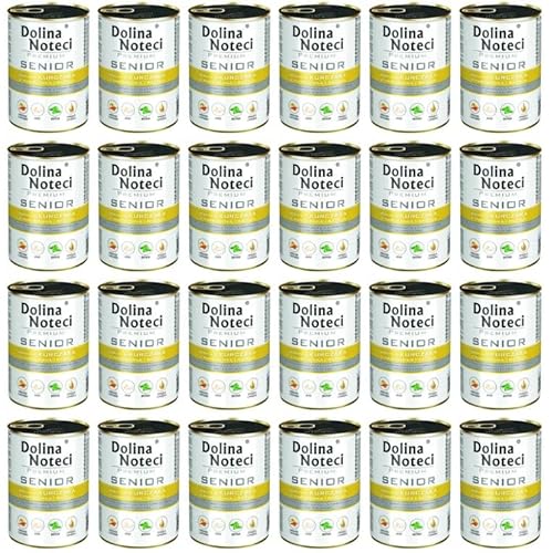 Dolina Noteci Premium Senior - Reich an Huhn mit Karotten und Basilikum - Glutenfrei Nassfutter für Hunde 400g (24-er Pack) von DOLINA NOTECI