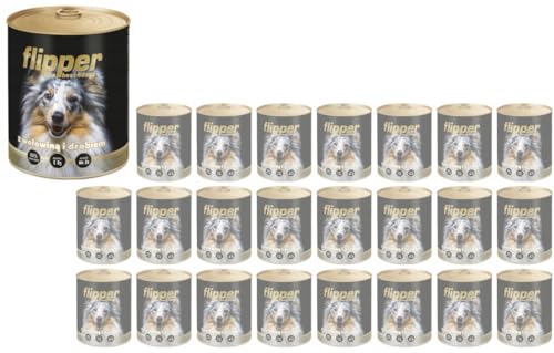 Flipper mit Rindfleisch und Geflügel Nass Hundefutter Dose 24x800g von DOLINA NOTECI