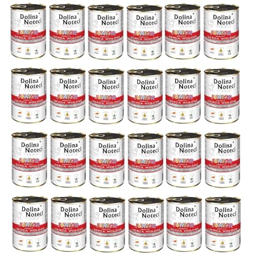 Noteci Junior Tal reich Rinderherzen Welpen-Nass 400g x 24 von DOLINA NOTECI
