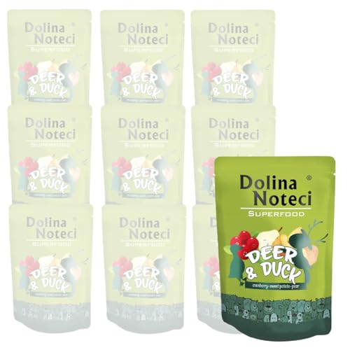 Noteci Premium Super Food Hirsch und Ente Nass Hundefutter 300g x10 von DOLINA NOTECI