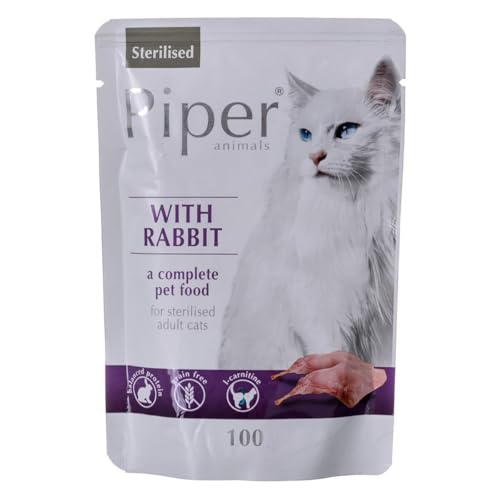 Piper Nassfutter mit Hase, sterilisierte Katze, ohne Körnung (4 x 100 g) von DOLINA NOTECI