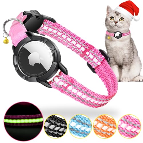 Airtag Katzenhalsband - Integriertes Katzenhalsband Airtag Wasserdicht,Reflektierendes Airtag Halsband Katze Halsband mit Sicherheitsverschluss Gummizug für Kätzchen Klein Hund Airtag Katzenhalsband - Integriertes Katzenhalsband Airtag Wasserdicht,Reflektierendes Airtag Halsband Katze Halsband mit Sicherheitsverschluss Gummizug für Kätzchen Klein Hund von DOMIPHIE