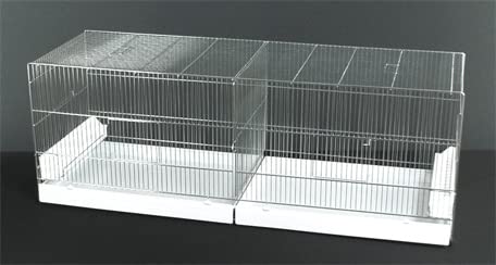 Vogelkäfig COVA 120 x 40 cm mit Trennwand vorne, Gittern, Häusern aus Kunststoff und Futtertrögen Vogelkäfig COVA 120 x 40 cm mit Trennwand vorne, Gittern, Häusern aus Kunststoff und Futtertrögen von DOMUS MOLINARI