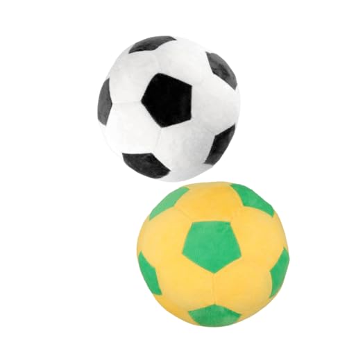 DONFAMDS 2stücke Plüsch Fußball Kissen Flauschige Dekoration Für Wohnzimmer Und Schlafzimmer Softball Spielzeug Schwarz-weiß Und Gelb-grün Für Junge Mädchen Und Erwachsene von DONFAMDS