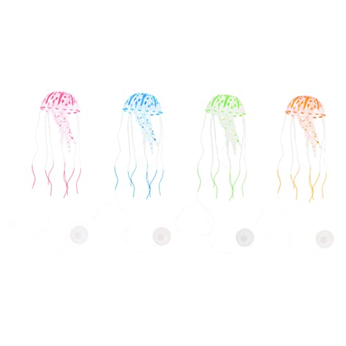 DONFAMDS 4 Stück Fluorescent Jellyfish Dekoration Realistische Silikon Modellierung für Aquarien und Fischbecken Lebendige Farben zur Verschönerung des Aquariums DONFAMDS 4 Stück Fluorescent Jellyfish Dekoration Realistische Silikon Modellierung für Aquarien und Fischbecken Lebendige Farben zur Verschönerung des Aquariums von DONFAMDS