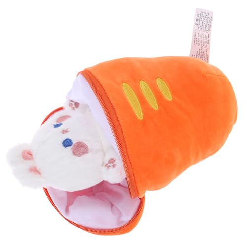 DONFAMDS Kuscheltier Karottenhase Kreatives Plüschtier mit Reißverschluss Perfektes für Kindergeburtstage und Festlichkeiten Niedliches Stofftier für Jungen Vielseitig Einsetzbar oder von DONFAMDS