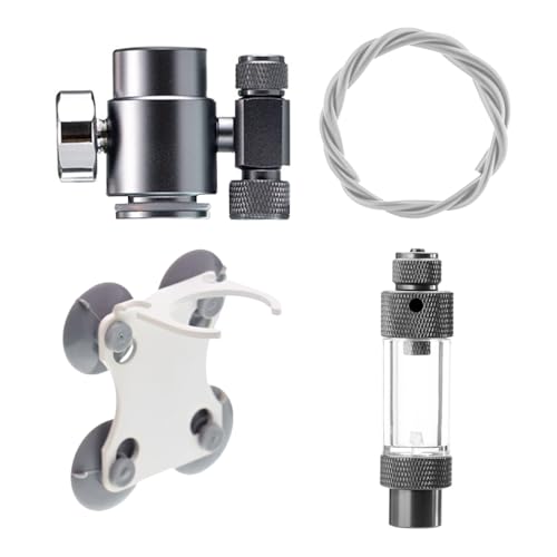 Aquarium CO2 System, Tisch-/Wandmontage CO2-Regler und CO2-Blasenzähler mit Rückschlagventil Set mit 1m Luftschlauch, Kompatibel mit 3/8"-Gewindeanschlüssen für Nano-Aquarien von DONGKER
