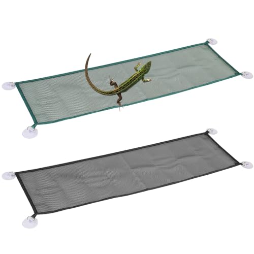 Bartagame Hängematte, 2 Stück Mesh Terrarium Tierhängematte, 71x21 cm, Atmungsaktive Netz-Liegeleiter mit Saugnäpfen für Drachen, Eidechsen, Geckos, Schlangen, Leguane und Amphibien Bartagame Hängematte, 2 Stück Mesh Terrarium Tierhängematte, 71x21 cm, Atmungsaktive Netz-Liegeleiter mit Saugnäpfen für Drachen, Eidechsen, Geckos, Schlangen, Leguane und Amphibien von DONGKER
