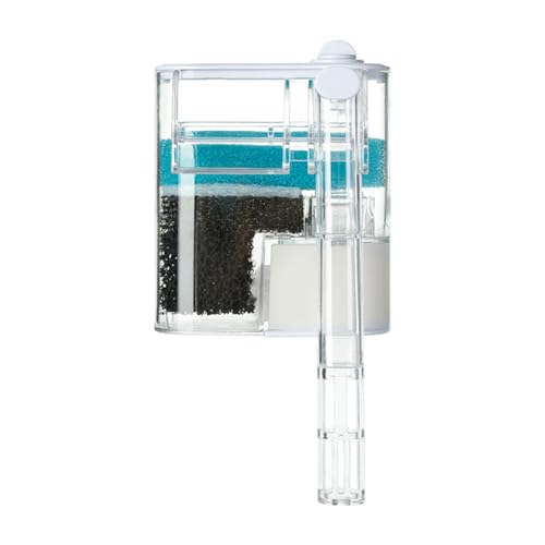 DONGKER Aquarium Filter zum Aufhängen 250L/H, DC 5V/2A 2,5W USB Aquarium Hang On Filter, Acryl Außenfilter mit Filter Baumwolle für Aquarium Becken mit Einer Höhe von 12 cm bis 35 cm von DONGKER