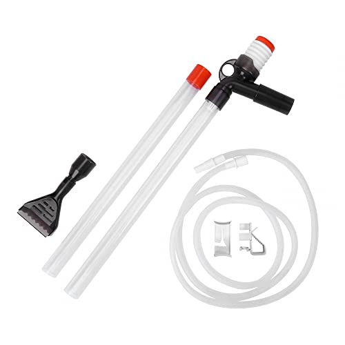 DONGKER Aquarium Kiesreiniger Kit, Kiesreiniger Wasserwechsler mit Langer Düse, Aquarium Mulmsauger mit Luftdruckknopf für Aquarien von DONGKER