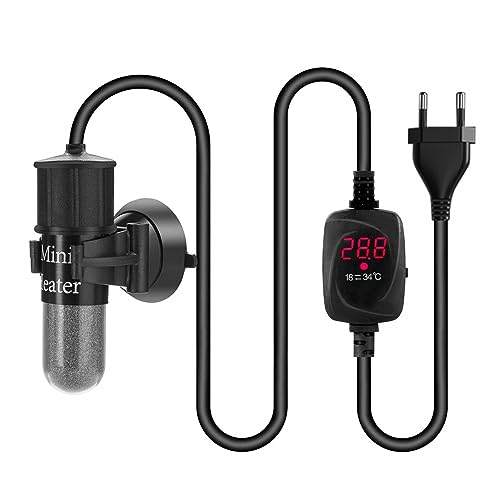 DONGKER Aquarium-Thermostat-Heizung, 10/20/30 W Mini Aquarium Heizstab, Aquarien Regelheizer mit LED-Anzeige für 1-8 Liter-Aquarien von DONGKER