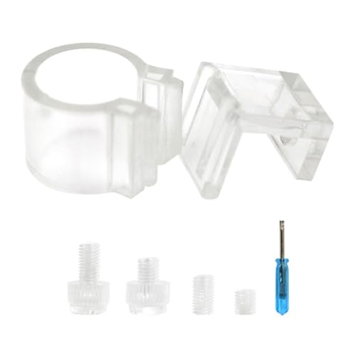 DONGKER Aquarium Wasser Rohr Schlauchhalter, Transparent Rohrklemmen-Befestigungs-Clips für Aquarien, Abnehmbare Aquarium Wasserrohr-Halterung mit Schrauben für Aquarium von DONGKER