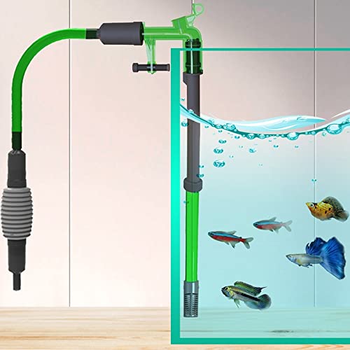 DONGKER Aquarium Wasserwechsler,Vakuum Aquarium-Kiesreiniger mit Feste Saugnäpfe und Schutzgitter für Wasserwechsel und Filterkiesreinigung Aquarien von DONGKER