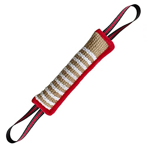 DONGKER Beisswurst für Hunde, 30cm Jute Beisswurst mit Zwei Schlaufen, Robustes Hundespielzeug zum Hund Hunde Training, Tauziehen und Zerrspiele DONGKER Beisswurst für Hunde, 30cm Jute Beisswurst mit Zwei Schlaufen, Robustes Hundespielzeug zum Hund Hunde Training, Tauziehen und Zerrspiele von DONGKER
