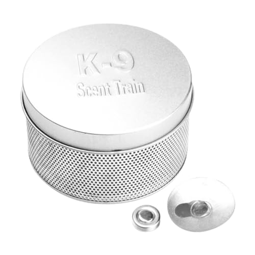 DONGKER Dog Hunde Scent Training Box, Hundeduft-Trainingsbox, 3,7 x 2,1 Zoll, Runde Metalldosen Behälter Halter Schnüffelhunde Zubehör Werkzeug von DONGKER