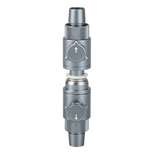 DONGKER Doppelhahn Schnellkupplung, 1 Stück 12/16/20 mm Aquarium Rohranschluss Adapter, Schlauchverbinder aus Aluminiumlegierung mit Wasserdurchflussregler für Aquarien von DONGKER