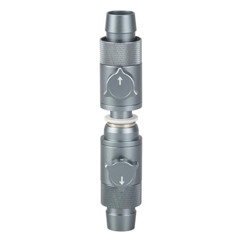 DONGKER Doppelhahn Schnellkupplung, 1 Stück 12/16/20 mm Aquarium Rohranschluss Adapter, Schlauchverbinder aus Aluminiumlegierung mit Wasserdurchflussregler für Aquarien von DONGKER