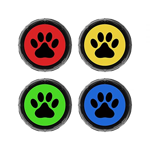 Haustier Trainingsknöpfe, 4 Stück Hundeknöpfe für Kommunikation, Sprachaufnehmbare Knöpfe, Sprechender Aufnahmeknopf, Lustiges Spielzeug Geschenk für Hunden und Chihuahua, Welpen, Mehrfarbi Haustier Trainingsknöpfe, 4 Stück Hundeknöpfe für Kommunikation, Sprachaufnehmbare Knöpfe, Sprechender Aufnahmeknopf, Lustiges Spielzeug Geschenk für Hunden und Chihuahua, Welpen, Mehrfarbi von DONGKER