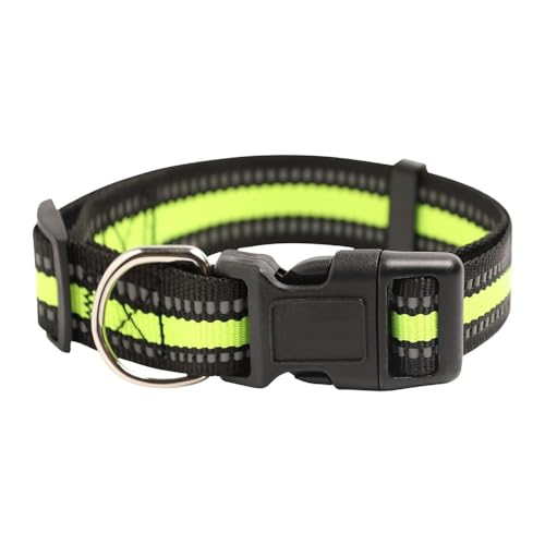 Haustierhalsbänder, Verstellbares Hundehalsband mit reflektierenden Streifen, Länge 30-56 cm, Haustier-Halsband Nylon für Hunde und Katzen Haustierhalsbänder, Verstellbares Hundehalsband mit reflektierenden Streifen, Länge 30-56 cm, Haustier-Halsband Nylon für Hunde und Katzen von DONGKER