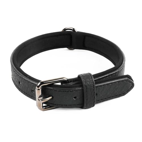 Hundehalsband, Verstellbar Hunden Halsband, Leder Haustierhalsbänder mit Gepolstert und D-Ring für Welpen, Kleine, Mittelgroße und Große Hunde Hundehalsband, Verstellbar Hunden Halsband, Leder Haustierhalsbänder mit Gepolstert und D-Ring für Welpen, Kleine, Mittelgroße und Große Hunde von DONGKER