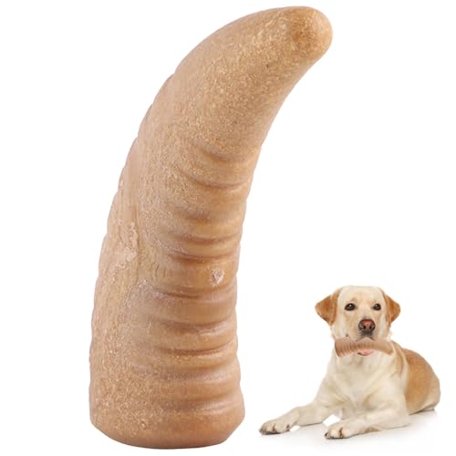 DONGKER Hundekauspielzeug, Hundespielzeug in Hörnerform, Unzerstörbares Robustes Zahnspielzeug aus Gummi für Aggressive Kauer, große und mittlere Hunde DONGKER Hundekauspielzeug, Hundespielzeug in Hörnerform, Unzerstörbares Robustes Zahnspielzeug aus Gummi für Aggressive Kauer, große und mittlere Hunde von DONGKER