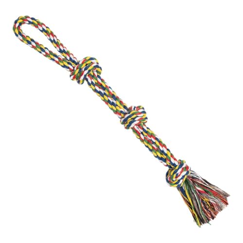 DONGKER Hundespielzeug Seil, 55cm Interaktive Hundeseil, Geflochtene Baumwolle Strickspielzeug mit Knoten für Hunde Zähne Reinigung, 230g von DONGKER