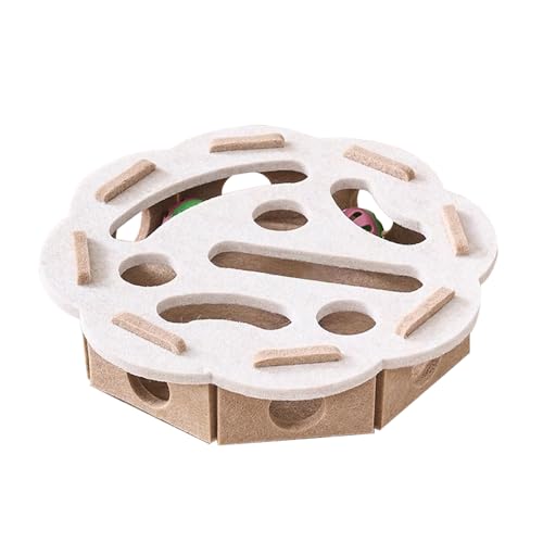 DONGKER Interaktives Katzenspielzeug, 30cm Rund/Quadrat Filz Katzen Labyrinth Spielbox, 3D Puzzlespiel Intelligenzspielzeug mit 2 Glöckchenbällen zur Beschäftigung Mit Kratztraining Und Jagdspielen DONGKER Interaktives Katzenspielzeug, 30cm Rund/Quadrat Filz Katzen Labyrinth Spielbox, 3D Puzzlespiel Intelligenzspielzeug mit 2 Glöckchenbällen zur Beschäftigung Mit Kratztraining Und Jagdspielen von DONGKER