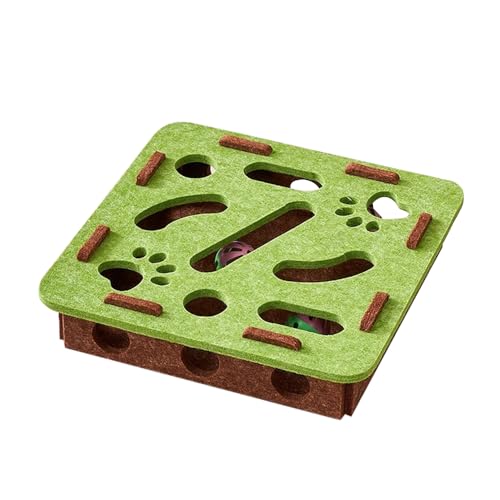 DONGKER Interaktives Katzenspielzeug, 30cm Rund/Quadrat Filz Katzen Labyrinth Spielbox, 3D Puzzlespiel Intelligenzspielzeug mit 2 Glöckchenbällen zur Beschäftigung Mit Kratztraining Und Jagdspielen DONGKER Interaktives Katzenspielzeug, 30cm Rund/Quadrat Filz Katzen Labyrinth Spielbox, 3D Puzzlespiel Intelligenzspielzeug mit 2 Glöckchenbällen zur Beschäftigung Mit Kratztraining Und Jagdspielen von DONGKER