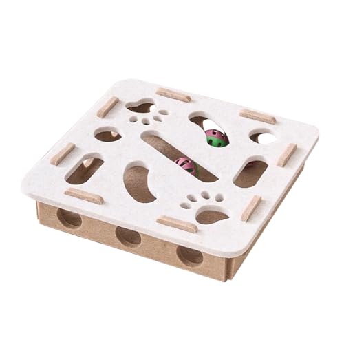 DONGKER Interaktives Katzenspielzeug, 30cm Rund/Quadrat Filz Katzen Labyrinth Spielbox, 3D Puzzlespiel Intelligenzspielzeug mit 2 Glöckchenbällen zur Beschäftigung Mit Kratztraining Und Jagdspielen DONGKER Interaktives Katzenspielzeug, 30cm Rund/Quadrat Filz Katzen Labyrinth Spielbox, 3D Puzzlespiel Intelligenzspielzeug mit 2 Glöckchenbällen zur Beschäftigung Mit Kratztraining Und Jagdspielen von DONGKER