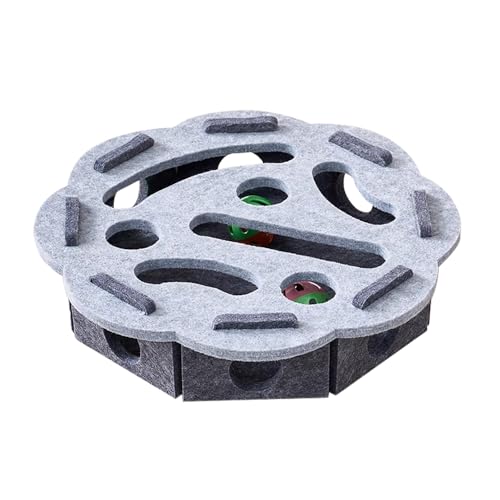 DONGKER Interaktives Katzenspielzeug, 30cm Rund/Quadrat Filz Katzen Labyrinth Spielbox, 3D Puzzlespiel Intelligenzspielzeug mit 2 Glöckchenbällen zur Beschäftigung Mit Kratztraining Und Jagdspielen DONGKER Interaktives Katzenspielzeug, 30cm Rund/Quadrat Filz Katzen Labyrinth Spielbox, 3D Puzzlespiel Intelligenzspielzeug mit 2 Glöckchenbällen zur Beschäftigung Mit Kratztraining Und Jagdspielen von DONGKER