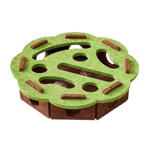 DONGKER Interaktives Katzenspielzeug, 30cm Rund/Quadrat Filz Katzen Labyrinth Spielbox, 3D Puzzlespiel Intelligenzspielzeug mit 2 Glöckchenbällen zur Beschäftigung Mit Kratztraining Und Jagdspielen DONGKER Interaktives Katzenspielzeug, 30cm Rund/Quadrat Filz Katzen Labyrinth Spielbox, 3D Puzzlespiel Intelligenzspielzeug mit 2 Glöckchenbällen zur Beschäftigung Mit Kratztraining Und Jagdspielen von DONGKER