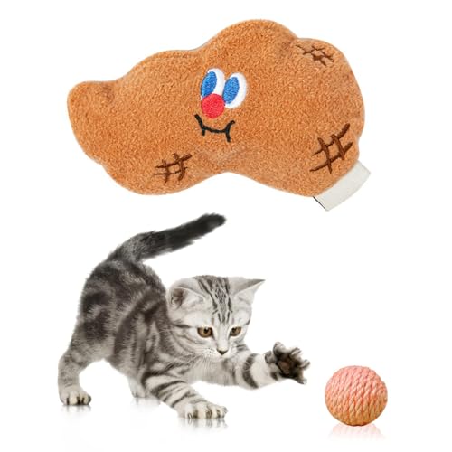 DONGKER Interaktives Katzenspielzeug, Erdnussform Katzen Spielzeug, Katzen-Sisalball mit Integrierte Knackige Glocke für Katzen zum Kratzen, Streicheln, Beißen oder Jagen DONGKER Interaktives Katzenspielzeug, Erdnussform Katzen Spielzeug, Katzen-Sisalball mit Integrierte Knackige Glocke für Katzen zum Kratzen, Streicheln, Beißen oder Jagen von DONGKER