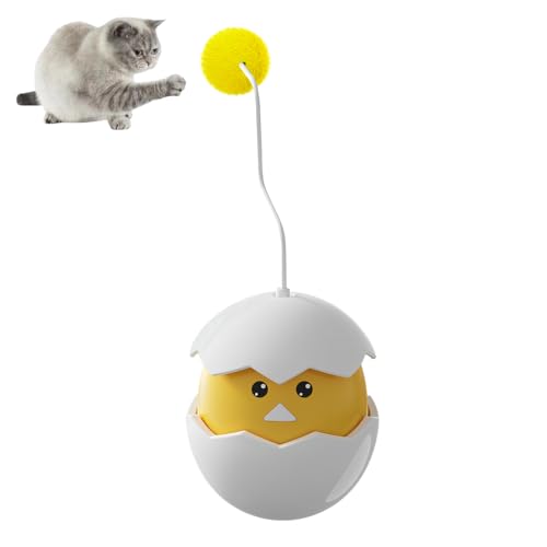 DONGKER Interaktives Katzenspielzeug, Intelligenz Cat Tumbler Toy, Automatisches Selbstspiel Spielzeug in Eierschalenform mit Quietschgeräusch für gelangweilte Erwachsene Hauskatzen von DONGKER