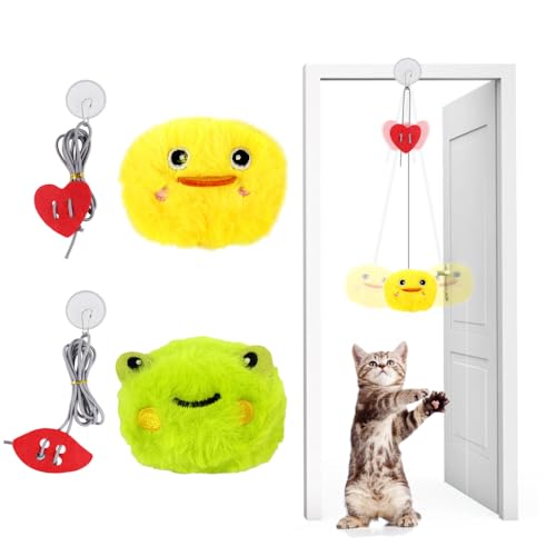 DONGKER Interaktives Katzenspielzeug mit Quietschgeräusch, 2 Stück Katzen Spielzeug Selbstbeschäftigung Hängende Türrahmen mit Elastische Maus für Katzenauslauf und gegen Langeweile DONGKER Interaktives Katzenspielzeug mit Quietschgeräusch, 2 Stück Katzen Spielzeug Selbstbeschäftigung Hängende Türrahmen mit Elastische Maus für Katzenauslauf und gegen Langeweile von DONGKER