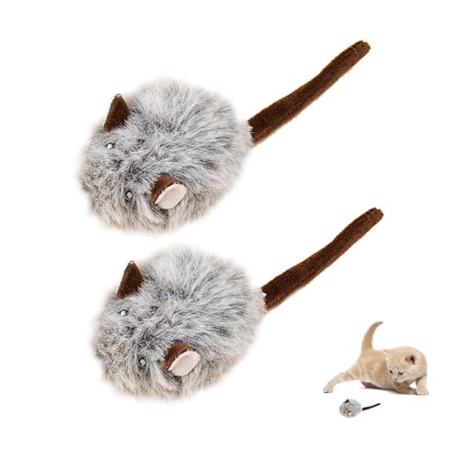 DONGKER Katzenspielzeug, 2 Stück Katze Spielmaus, Interaktives Spielzeugmaus mit Crinkle-Papier für Hauskätzchen zur Beseitigung der Langeweile bei gelangweilten Hauskatzen DONGKER Katzenspielzeug, 2 Stück Katze Spielmaus, Interaktives Spielzeugmaus mit Crinkle-Papier für Hauskätzchen zur Beseitigung der Langeweile bei gelangweilten Hauskatzen von DONGKER