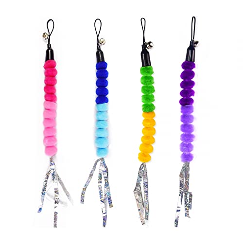 DONGKER Katzenspielzeug Feder, 4 Stück Cat Feather Toys Ersatz, Katzenangel Ersatzfedern Anhänger Federn Katzen Spielzeug mit Glocken für Katze DONGKER Katzenspielzeug Feder, 4 Stück Cat Feather Toys Ersatz, Katzenangel Ersatzfedern Anhänger Federn Katzen Spielzeug mit Glocken für Katze von DONGKER