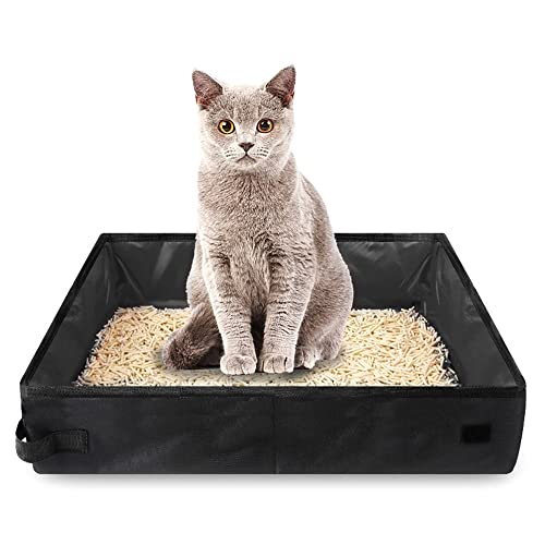 Katzentoilette Faltbare, Portable Katzenklo, Tragbare Wasserdicht Leichte Cat Litter Box mit Griff für Katze Reisen und Camping, einfache Reinigung von DONGKER