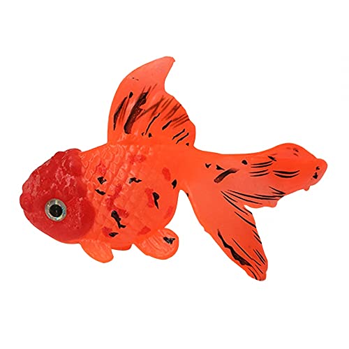 DONGKER Künstliche Fische,Silikon Aquarium Gefälschter Fisch, leuchtender Goldfisch mit Einstellbare Länge Saugnäpfe für Schwimmende Ornamente im Aquarium von DONGKER