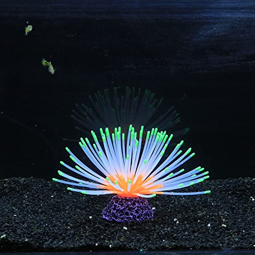 DONGKER Künstlicher Seeigel, 1 Stück Imitative Regenbogen-Seeigel, Imitative Regenbogenkugel mit Leucht-Effekt für Aquarium-Landschaftsdekoration, 7x12 cm von DONGKER