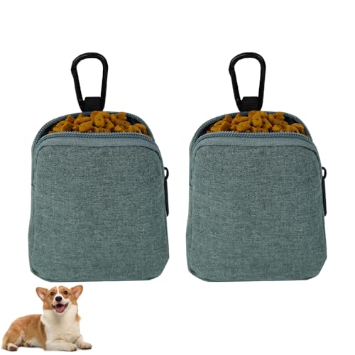 DONGKER Leckerli-Tasche für Hunde, 2 Stück Wasserdicht Hundeleckerli-Trägerhalter mit Clip, 10x10 cm, Leckerlibeutel mit Kotbeutelspender für Gassigehen Hundetraining von DONGKER