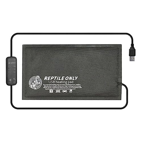 DONGKER Reptilien Heizmatte, USB 5V Reptil Wärmematte, Terrarium Temperatur Heizkissen Amphibien Pet Mat Wärmer Bett Matte für Schlangen-/Eidechsen-/Frosch-Terrarium von DONGKER