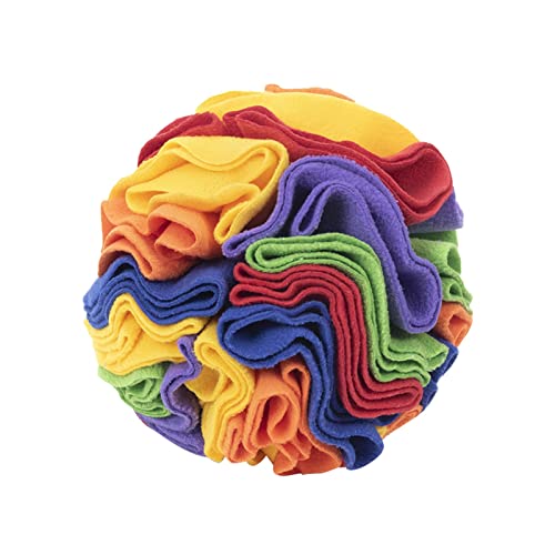 DONGKER Schnüffelball Hunde, Interaktives Schnüffelspielzeug, φ 15cm/20cm, Waschbar Hundespielzeug Intelligenzspielzeug für Kleine Mittelgroße Hunde Haustier (Rainbow Colors, 5.9") von DONGKER