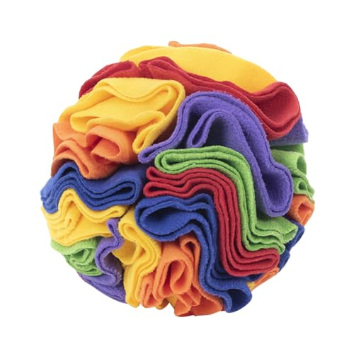 DONGKER Schnüffelball Hunde, Interaktives Schnüffelspielzeug, φ 15cm/20cm, Waschbar Hundespielzeug Intelligenzspielzeug für Kleine Mittelgroße Hunde Haustier (Rainbow Colors, 7.9") von DONGKER