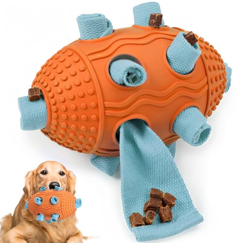 DONGKER Schnüffelball für Hunde, Interaktives Puzzle Hundespielzeug, Kauspielzeug mit Stoffstreifen für Training und Stressabbau für kleine, mittelgroße und große Hunde DONGKER Schnüffelball für Hunde, Interaktives Puzzle Hundespielzeug, Kauspielzeug mit Stoffstreifen für Training und Stressabbau für kleine, mittelgroße und große Hunde von DONGKER