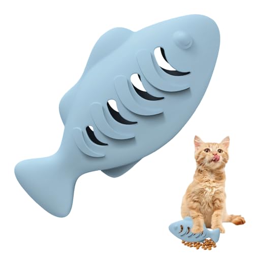 DONGKER Silikon Katzenspielzeug, 1/2 Stuck Multifunktionaler Interaktives Leckerli-Spender für Katzen, Langlebiges Futterspielzeug für die Zahnreinigung von Hauskatzen/Kätzchen von DONGKER