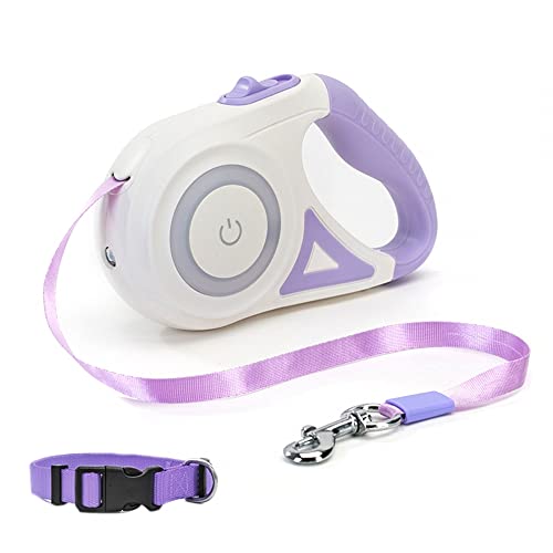 DONGKER Einziehbare Hundeleine Hundehalsband Kit,5m/16ft Lange Hunde Rollleine,360 ° Tangle-Free Hunde Trainingsleine mit LED-Licht und Anti-Rutsch-Griff für Mittelgroße Große Hunde bis 50KG DONGKER Einziehbare Hundeleine Hundehalsband Kit,5m/16ft Lange Hunde Rollleine,360 ° Tangle-Free Hunde Trainingsleine mit LED-Licht und Anti-Rutsch-Griff für Mittelgroße Große Hunde bis 50KG von DONGKER