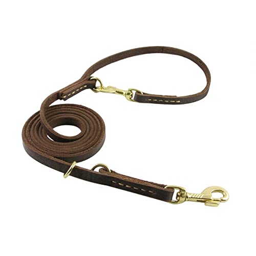 Hundeleine Leder, 2,3 m/7,5 ft verstellbar Laufleine & Umhängeleine, freihändige Führleine mit 2 Karabinern für kleine, mittelgroße und große Hunde zum Laufen und Spazierengehen Hundeleine Leder, 2,3 m/7,5 ft verstellbar Laufleine & Umhängeleine, freihändige Führleine mit 2 Karabinern für kleine, mittelgroße und große Hunde zum Laufen und Spazierengehen von DONGKER