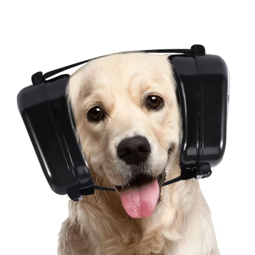 Gehörschutz für Hunde, Verstellbarer Hund Ohrenschützer mit hoher Dichte schallabsorbierender Schwamm zur Geräuschreduzierung und Schalldämmung für Hunde von DONGKER