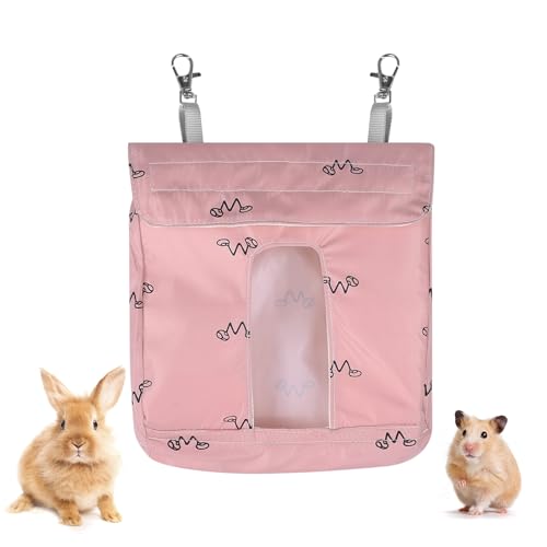 Heutaschen, Faltbar Heu Futterbeutel, Kaninchen Futtersack mit 2 Haken für Chinchillas, Hamster, Kaninchen, Meerschweinchen, Kleintiere Heutaschen, Faltbar Heu Futterbeutel, Kaninchen Futtersack mit 2 Haken für Chinchillas, Hamster, Kaninchen, Meerschweinchen, Kleintiere von DONGKER