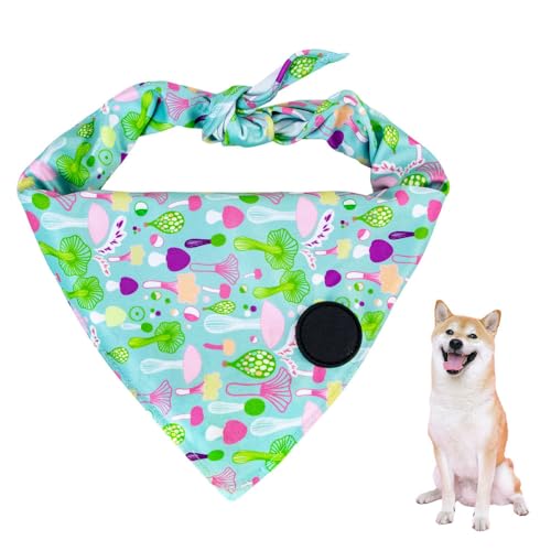 Hunde Bandana, 1 Stuck Atmungsaktiv Hund Dreieckstuch mit Blumenmuster, Verstellbar Kopftücher Hundehalstuch für Kleine, Mittelgroße und Große Hunde von DONGKER